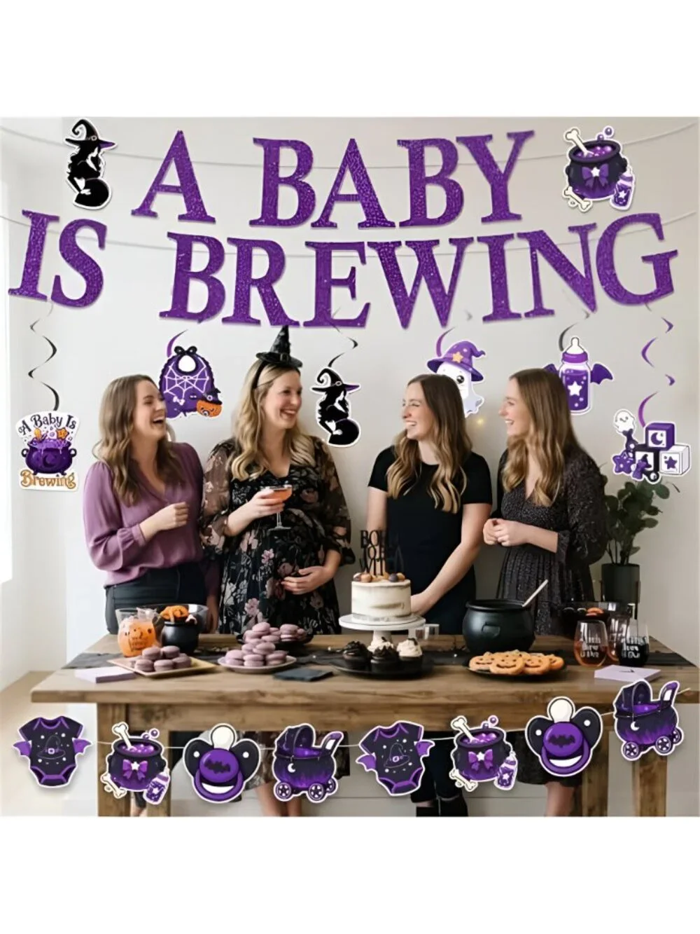 Halloween Baby Shower Decorations, A Baby is Brewing Gender Reveal Decor